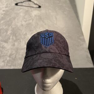 Nike USA USMNT Campus Hat Mens One Size Adjustable Black Blue Heritage86